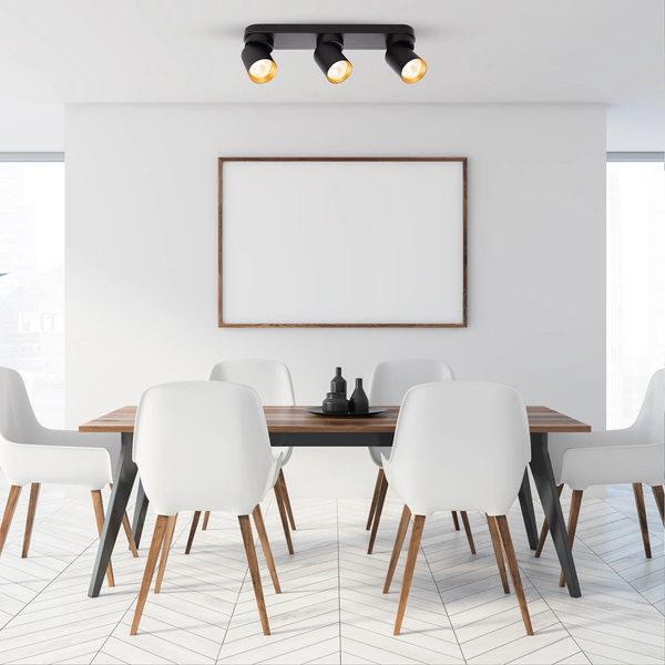 Lampa Sufitowa Andy 3xGU10 Czarny + Złoty