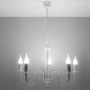 Żyrandol Sollux MINERWA 5 Stal, Biały, E14, 5 X 12W LED, sl.0214