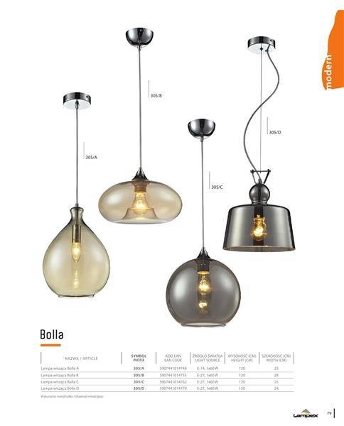 Lampa wisząca szklana kula BOLLA C śr 25cm