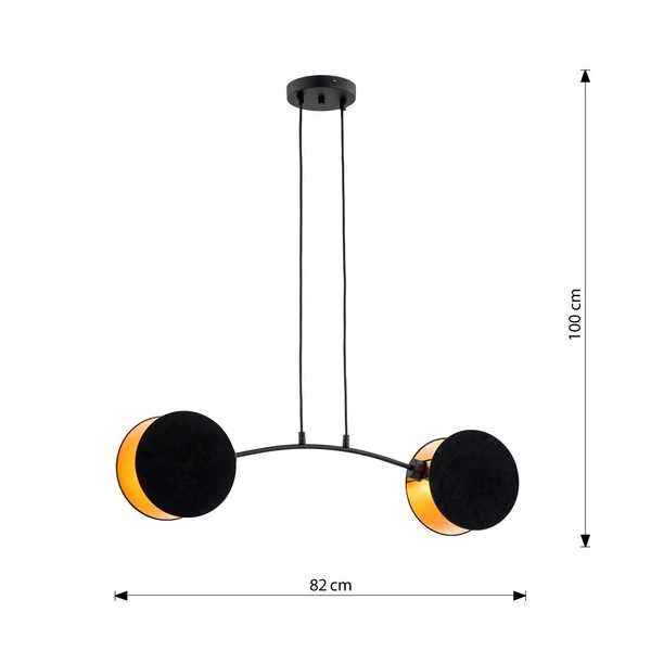 Lampa wisząca Emibig MOTIF 2 Czarny/GOLD 1325/2