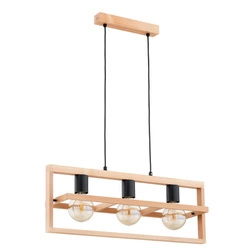 Lampa wisząca ALFA REZON DREWNIANA 3xE27 68cm | 62464