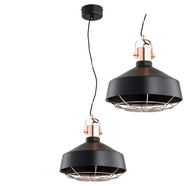 Nowoczesna lampa ARNOO czarna/miedź śr. 33cm
