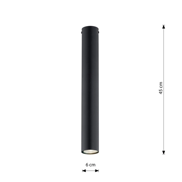 Lampa sufitowa Emibig TECNO 1L Czarny oprawa oświetleniowa 1316/1L