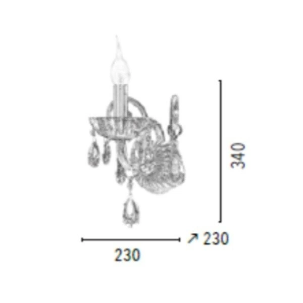 Kinkiet QUEEN czarny świecznik 9140104