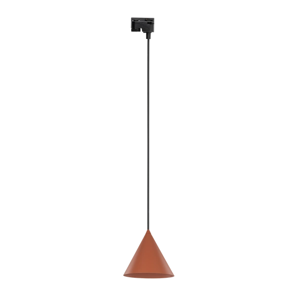 Lampa wisząca do szyny 1F TRACER CONO BRICK E27 dług.158cm szer.19cm | Ceglasty 10652