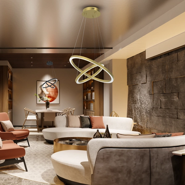 Lampa wisząca GALAXIA, ML8423, złoty mat, 46W LED, barwa ciepła 3500K