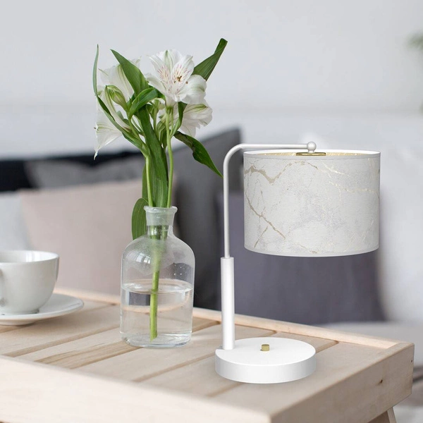 Lampka nocna SENSO White/Gold 1xE27 wys. 37cm | biały złoty