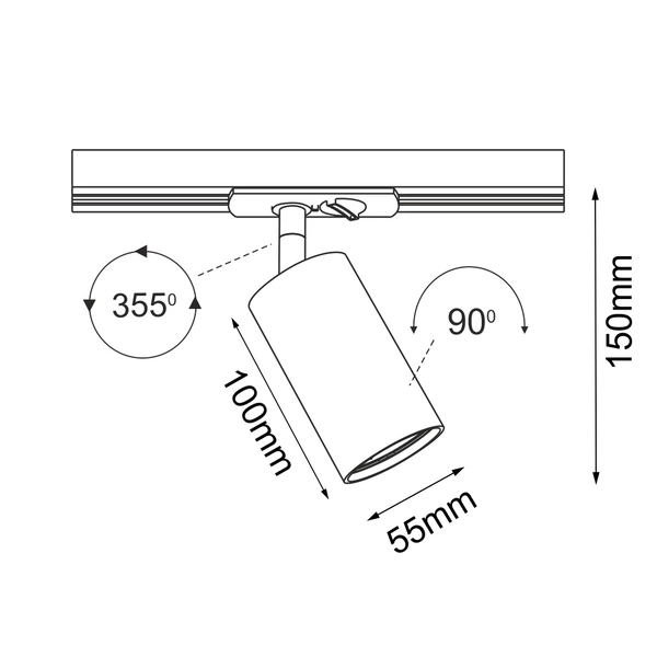 Spot Ace track 55 - Biały - Szynoprzewód 1F 230V 6255 Antigo