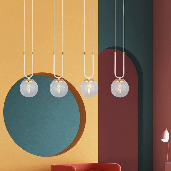 Lampa wisząca Emibig GLAM 4 Biały/TRANSPARENT 1116/4