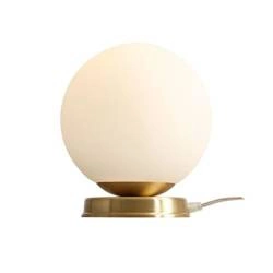Aldex Lampka biurkowa BALL 1076B40_M, 20 cm, mosiądz/biały, 1x60W E27