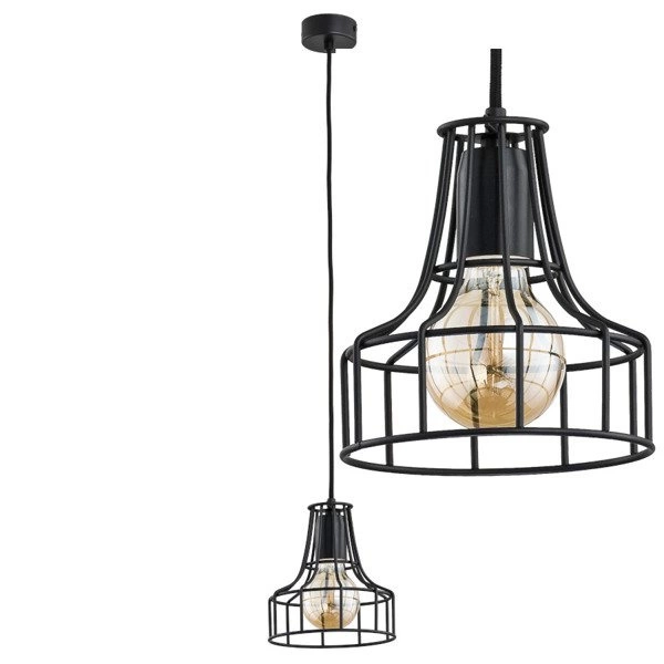 Druciana lampa kratka MAPET mini black czarna śr. 17,5cm