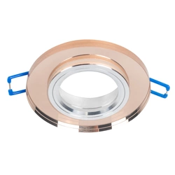 Oczko sufitowe szklane OKRĄGŁE. Kolor: BURSZTYN