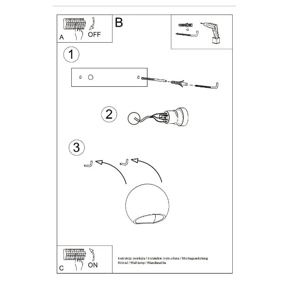 Kinkiet Ceramiczny GLOBE SL.0032 biały 1xE27