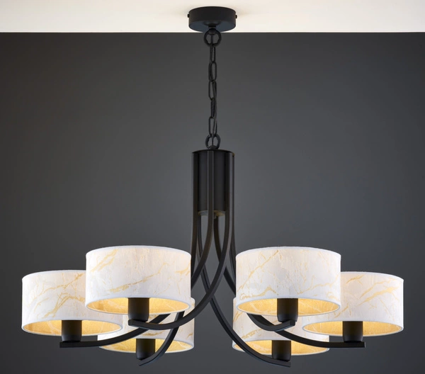 Klasyczny Żyrandol ARTHUR wys. 71cm 6xE27 15W IP20 | czarny