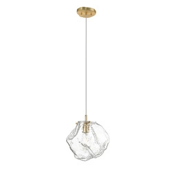 Lampa wisząca szklana do salonu śr.28 ROCK E27 40W | złoty