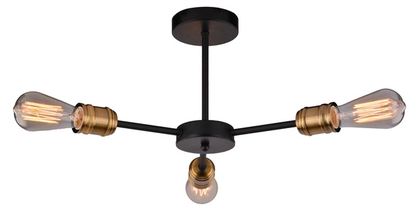 GOLDIE LAMPA WISZĄCA 3X60W E27 CZARNY+PATYNA BEZ ŻARÓWEK