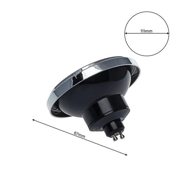 Żarówka LED 12W AR111 GU10 3000K czarna z odbłyśnikiem EKZA3391