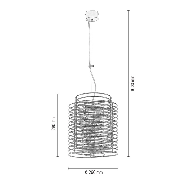 Lampa wisząca Ringo 1xE27 Max.60W Stal Metal/Biały Metal 1030333