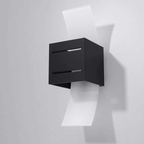 Kinkiet Sollux LORETO Aluminium, Czarny, Szkło, G9 12W LED, SL.0201