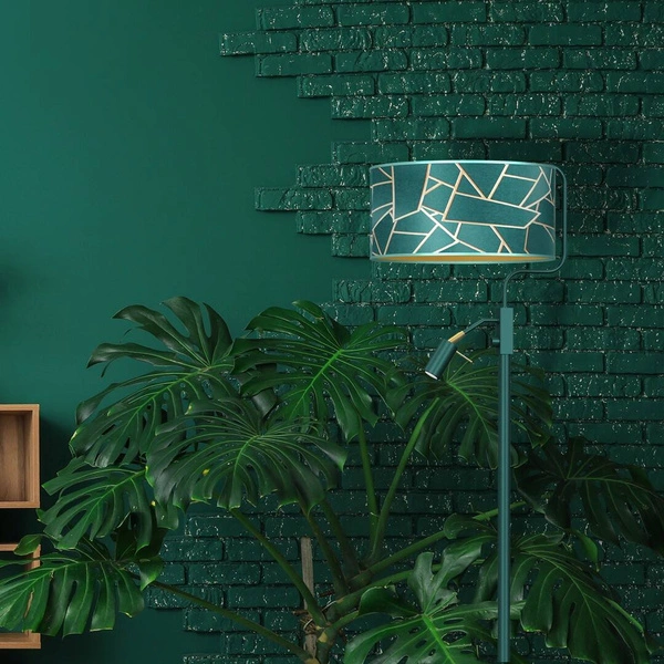 Lampa podłogowa ZIGGY GREEN, MLP7582, butelkowa zieleń/złoty, 1x60W E27 + 1x8W mini GU10