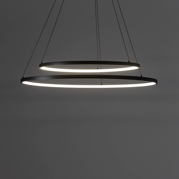 Lampa wisząca CIRCOLO LED szer. 60cm 35W barwa ciepła 3000K | czarny 10814