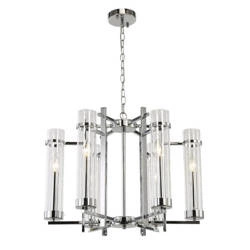 Lampa wisząca żyrandol ASPEN śr. 60.5cm 6xE14 | chrom