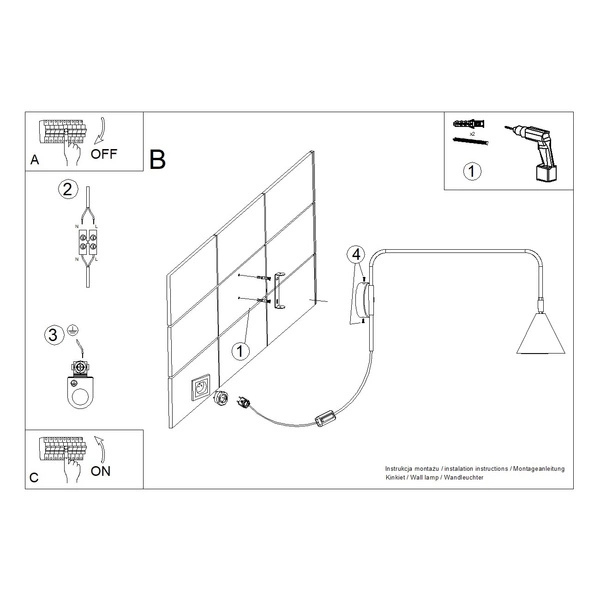 Kinkiet NOX zielona oliwka