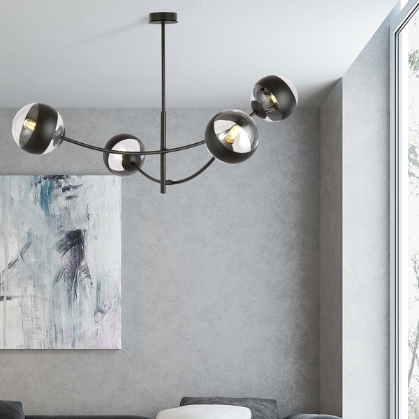 Lampa sufitowa Emibig HUNTER 4 Czarny/STRIPE 1101/4