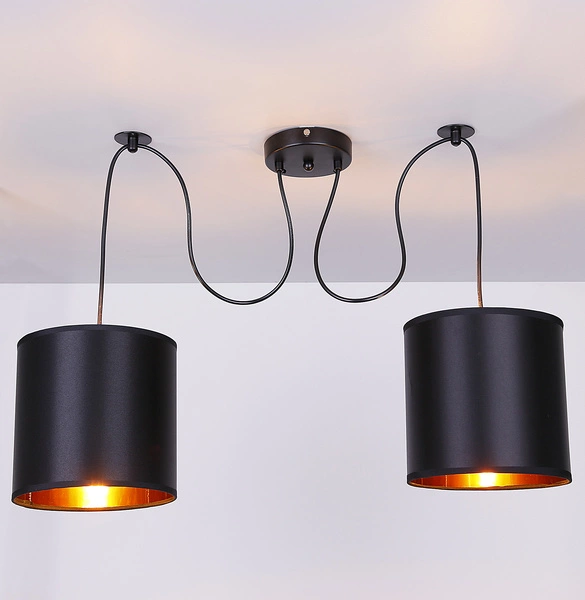 Lampa wisząca CANDIDA, 32-00842, czarny/złoty, 2x40W E27