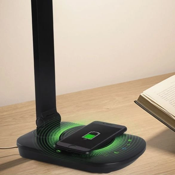 Lampa biurkowa LIGHT06 czarana z ładowarką indukcyjną