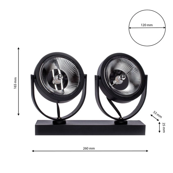 Oprawa natynkowa LUGAR BLACK 2xAR111 GU10 ML5706