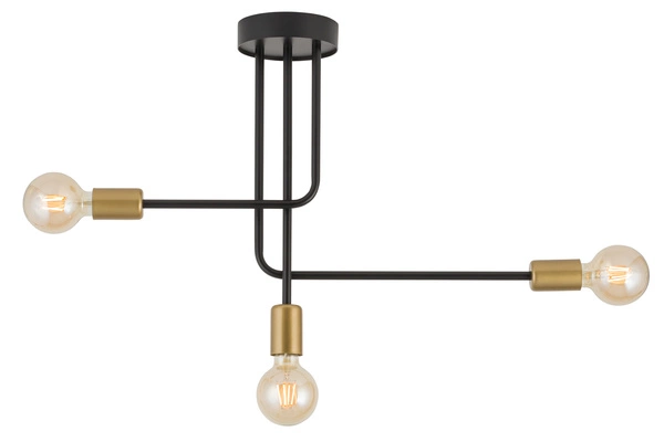 Lampa Sigma GINO 3 plafon czarny złoty 32380