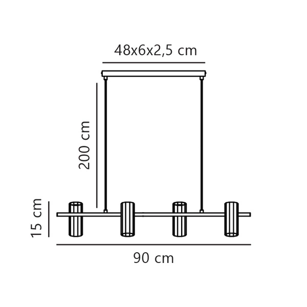 Lampa wisząca ALANIS GU10 15W Metal | Czarny