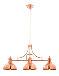 Loftowy Żyrandol PLATINO wys. 160cm 3xE27 15W IP20 | Miedziany