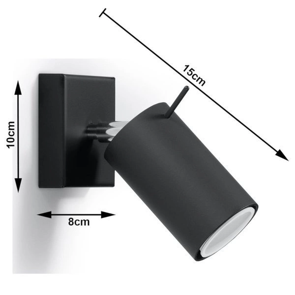 Kinkiet RING wykonany ze stali w kolorze czarnym 12W LED, SL.0091