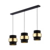 Potrójna lampa wisząca do biura i domu CALISTO | czarna złota 4378