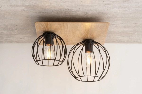 Lampa Sigma CYBER 2 prostokąt dąb/czarny plafon 32358