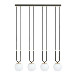 Lampa wisząca Emibig GLAM 4 Czarny/OPAL 1112/4