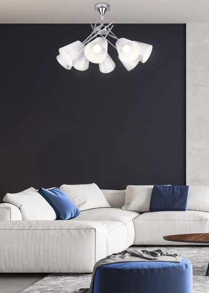 Lampa sufitowa VOX 38-70647 chromowa 8x40W E14 z regulacją położenia abażurów