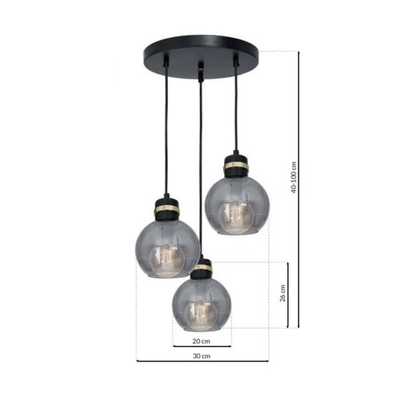 Lampa wisząca koło OMEGA BLACK / GOLD MLP6533