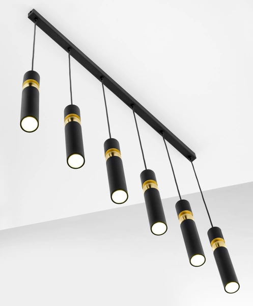 Nowoczesna Lampa wisząca ALAS wys. 120cm 6xG10 14W IP20 | Złoty