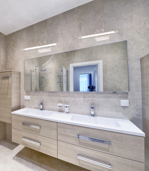 Kinkiet łazienkowy nad lustro LINEA 20-40763, chrom/biały, 5W LED, barwa zimna 6200K-6500K