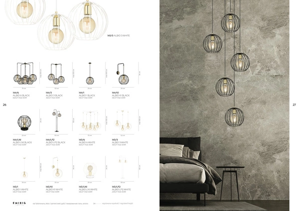 Lampa wisząca Emibig ALBIO 1 Biały 145/1