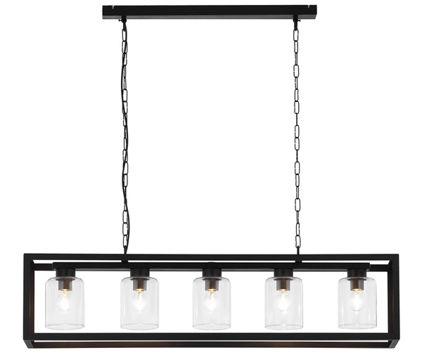 Loftowy Żyrandol MACARI wys. 40-86cm 5xE27 15W IP20 | Czarny