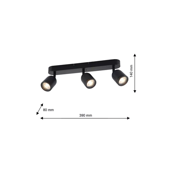Lampa sufitowa PORTER, ML7644, czarna, 3x8W GU10, IP44