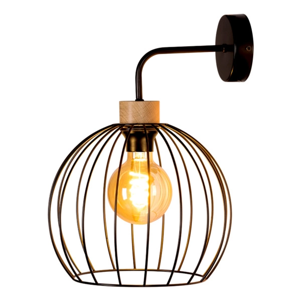 Kinkiet Coop 1xE27 Max.60W Dąb Olejowany/Czarny Metal 28841104