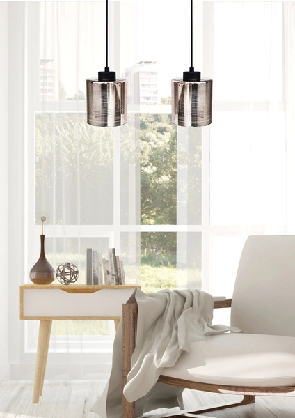 Lampa wisząca COX 32-53879 czarny/chrom 2x60W E27