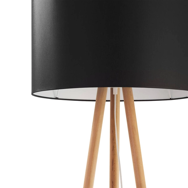 Stylowa lampa podłogowa sosna TOKYO E27 60W wys. 148cm | czarny 5298