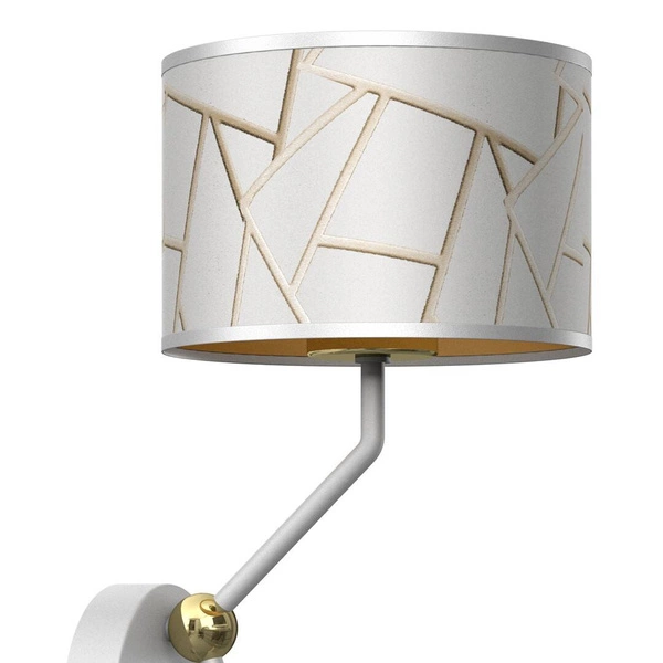 Kinkiet ZIGGY WHITE, MLP7562, biały/złoty, 1x60W E27 + 1x8W mini GU10