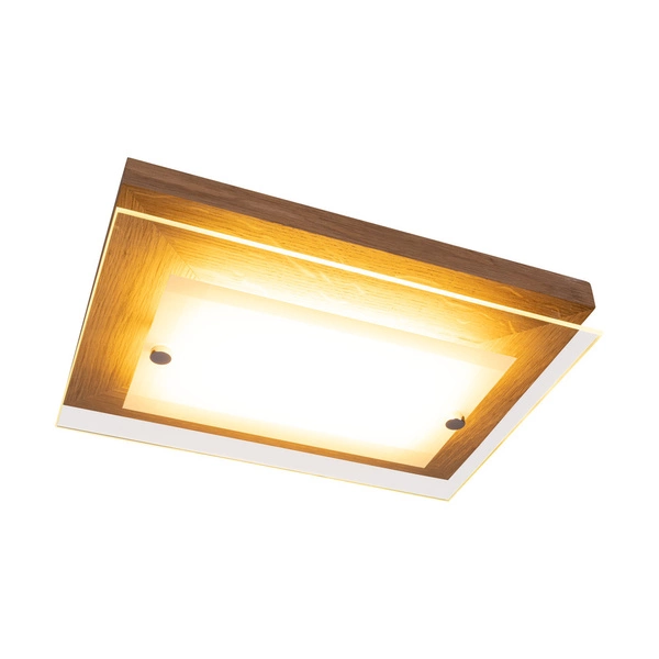 Lampa ścienna Finn w zestawie 1xLED 800lm 2700K 10W Dąb Olejowany/Chrom Metal/Szkło Biało-Przezroczyste 4022174